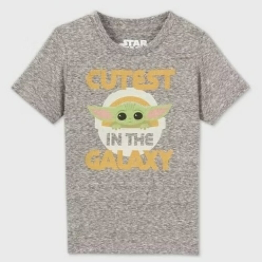 Toddler Boys' Star Wars Baby Yoda Short Sleeve T-Shirt - Heather Gray